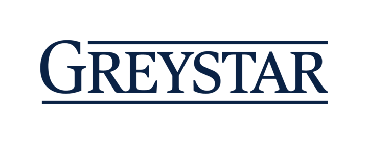 navy blue image of corporate logo for Greystar