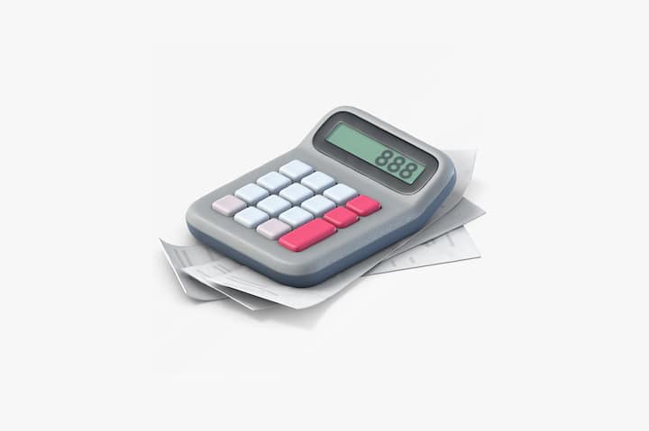 A 3D icon of a calculator