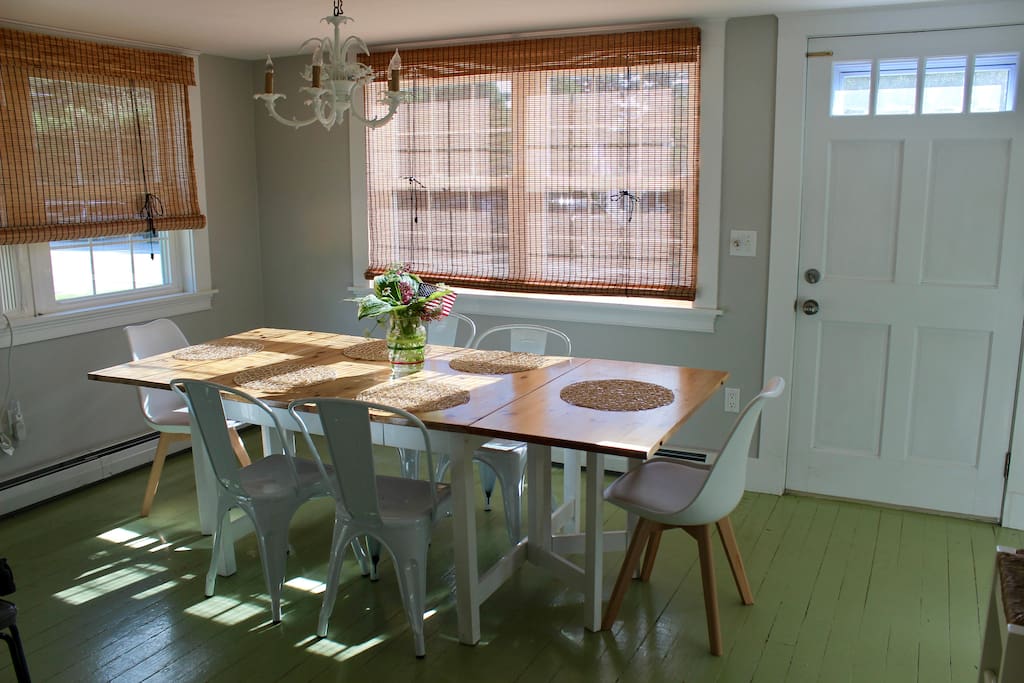 Our farm table is perfect for a group dinner