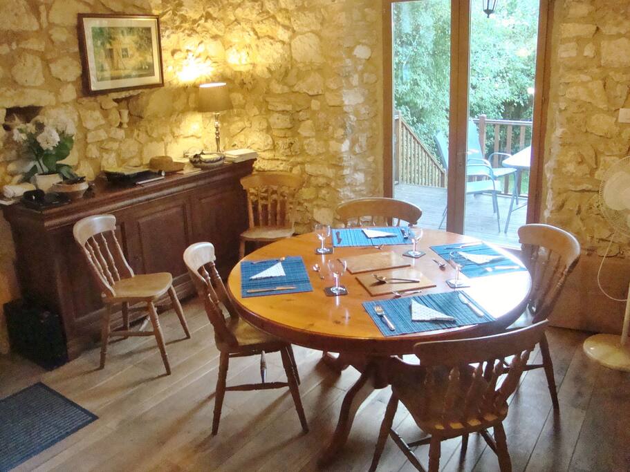 The Dining area, with access to the outside deck and gardens