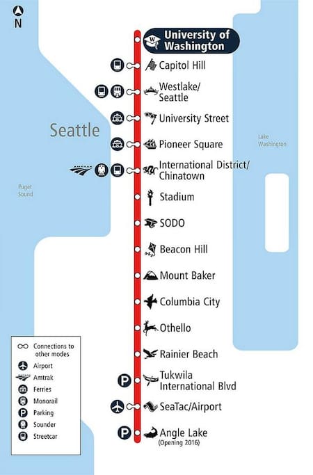 From Columbia City Station, take the rail to downtown or airport.