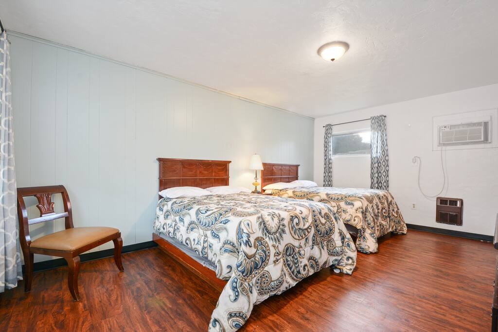 Clean big room with two beds