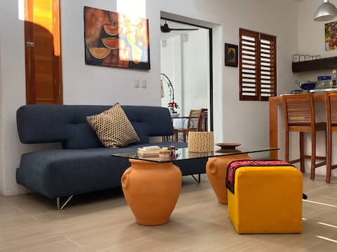 Top Airbnb: Central private house, private pool, 3 b from sea in Cozumel