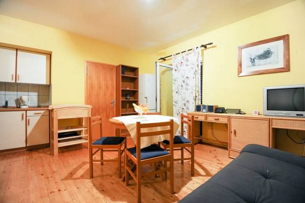 Living room with dining area