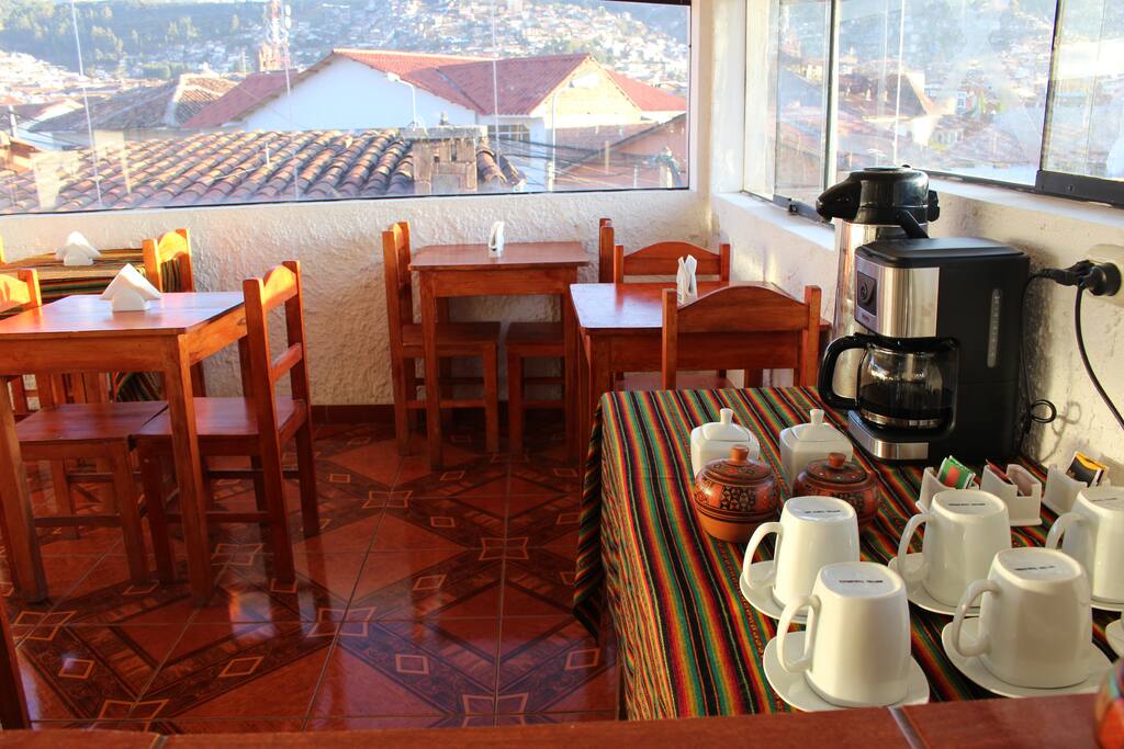 Our terrace breakfast and launch area