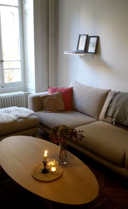 Salon confortable et chaleureux