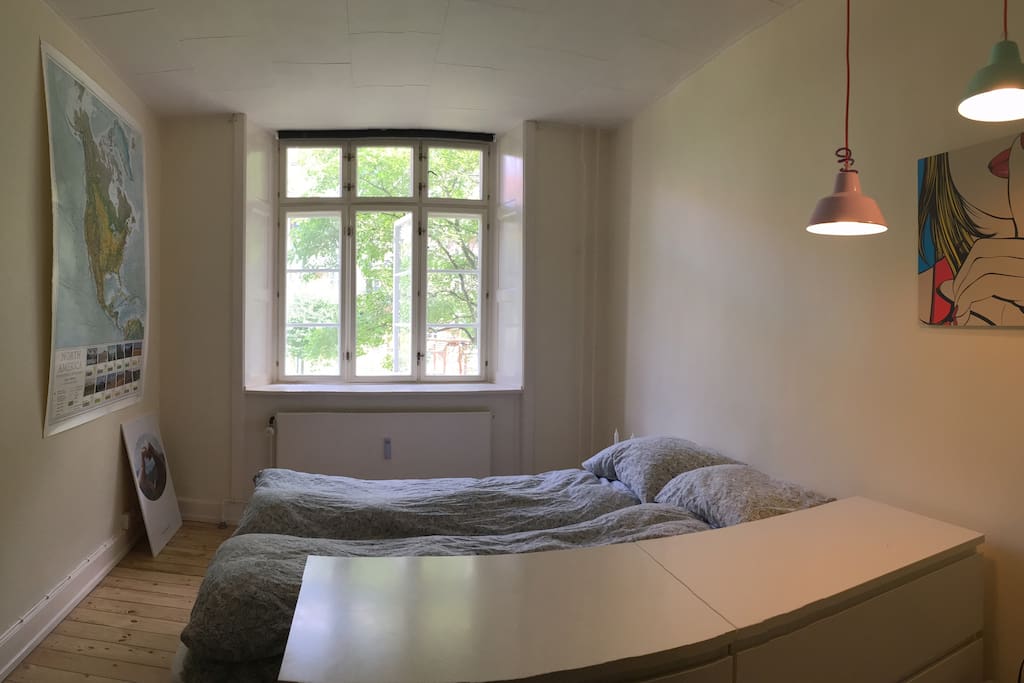 Bedroom with a view of the beautiful backyard