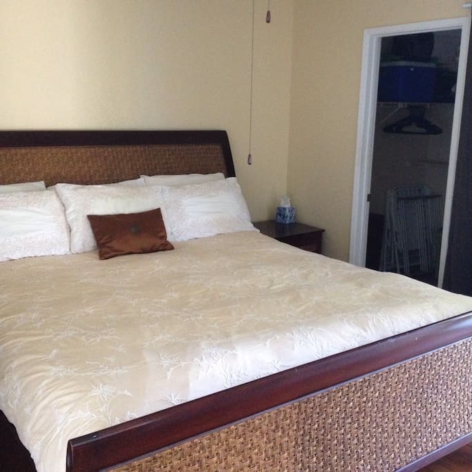 King size bed in the master bedroom
