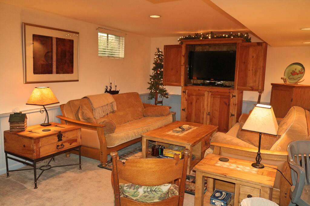 Both futons open up to double beds