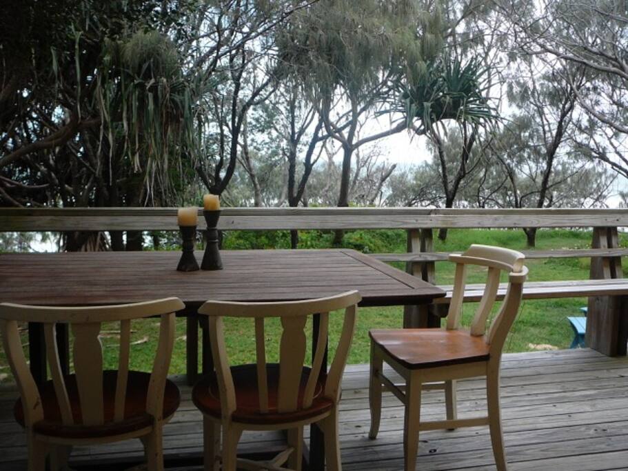 Front deck overlooking the surf beach.
