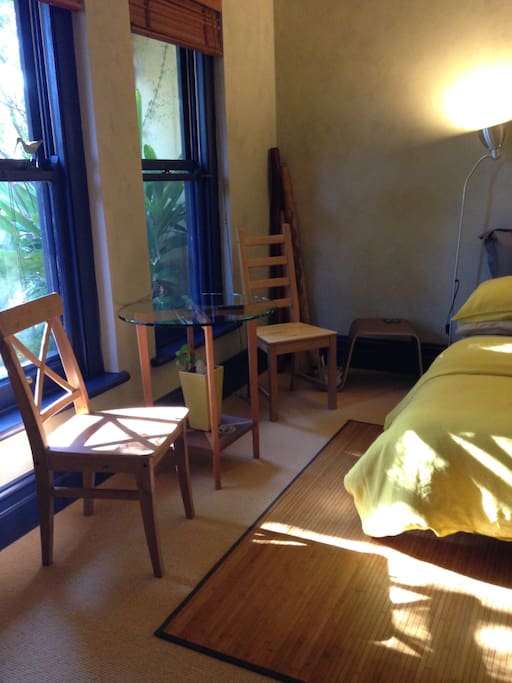 The Futon Room, sun bathes the room during the late afternoon.