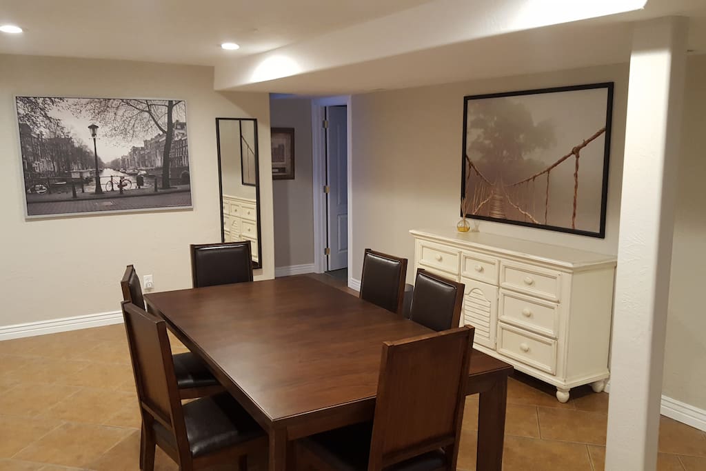 Large separate dining area.