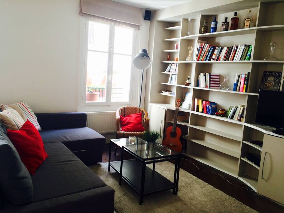 Coin télé, canapé lit / TV area, sofa