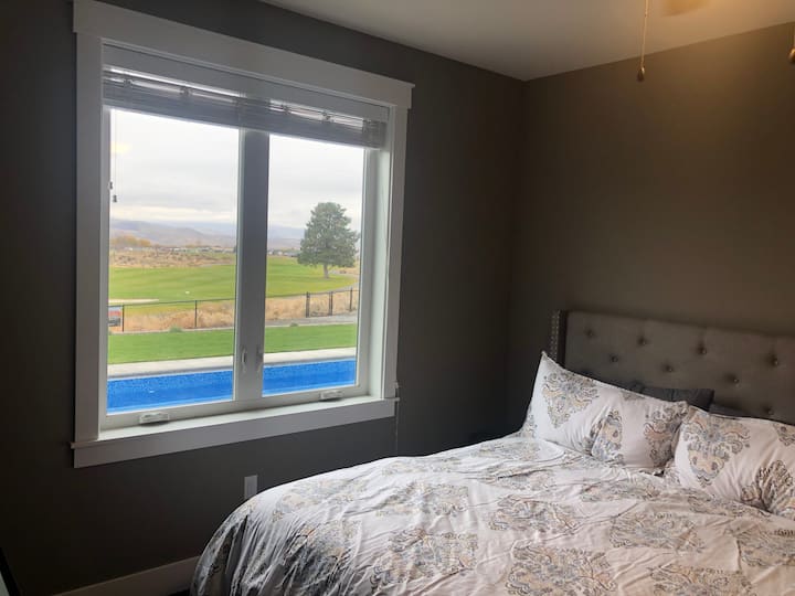 West wing master suite overlooking pool. 