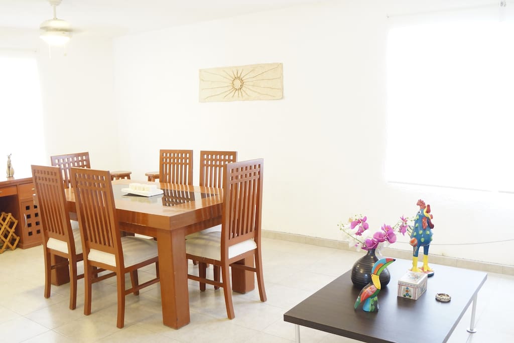 Spacious living room and dining room