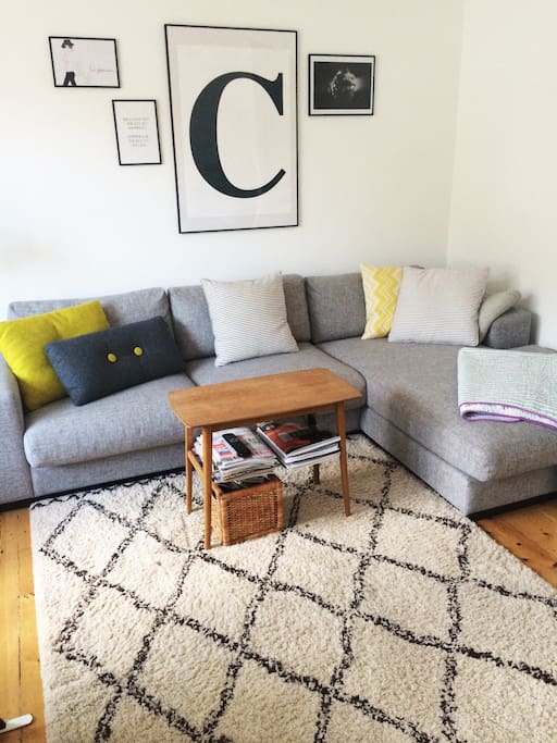 The livingroom and our big cosy sofa:)