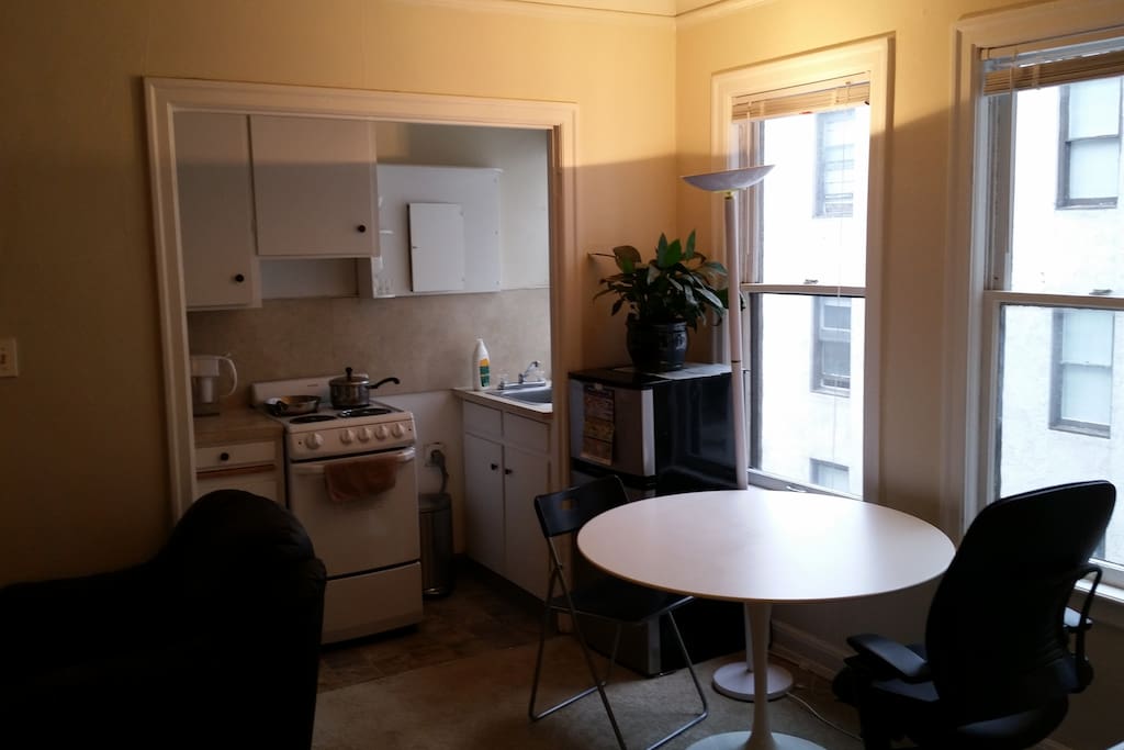 Small kitchenette, nothing fancy, but gets the job done!