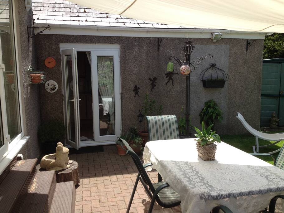 Private entrance overlooking our peaceful garden