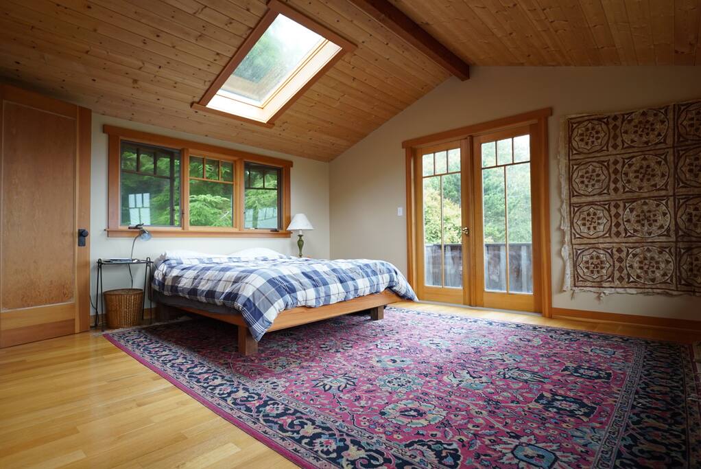 New bed in private bedroom with bath.