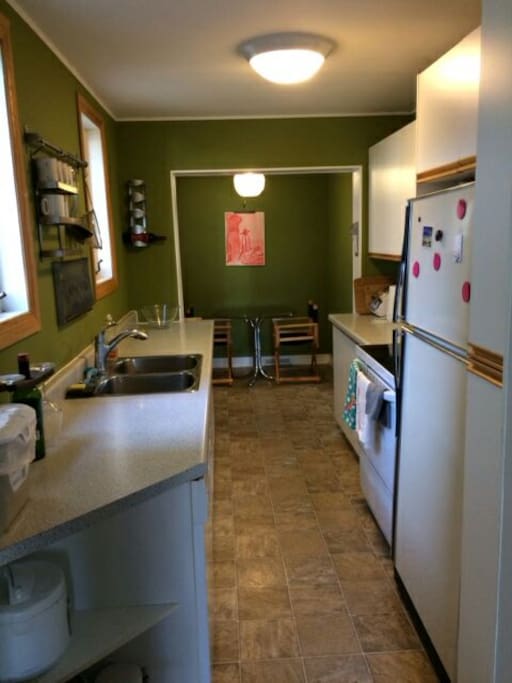 Galley style kitchen with kitchenette