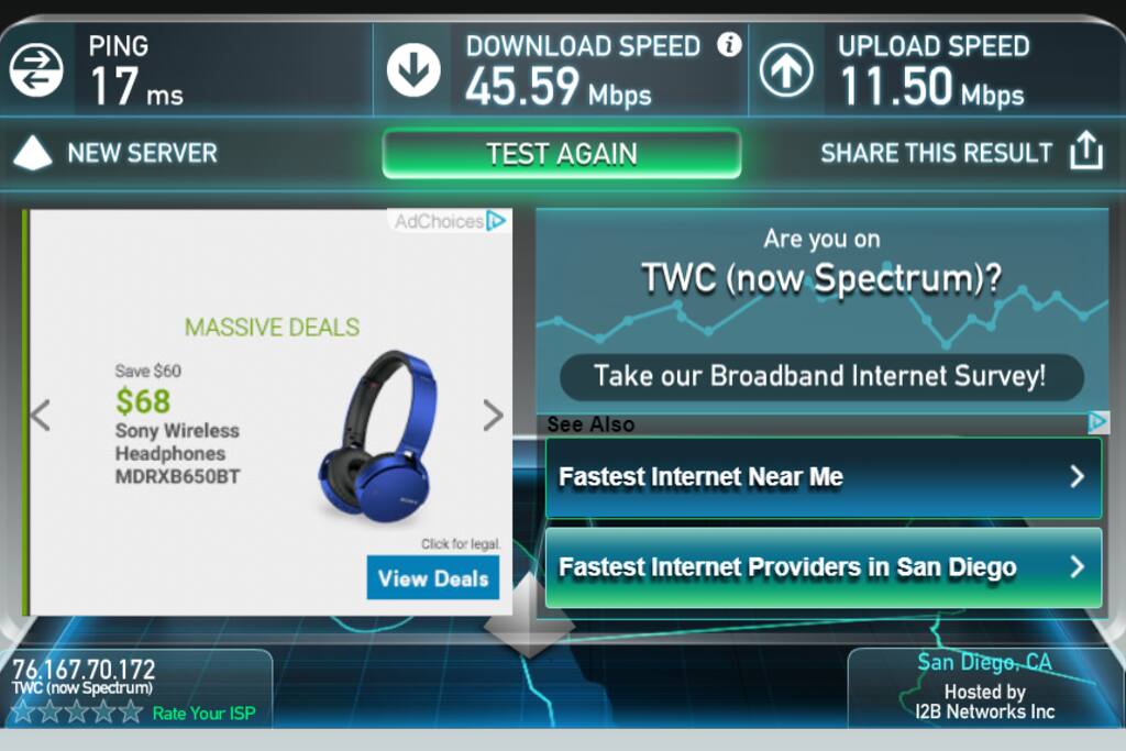 Fast internet connection