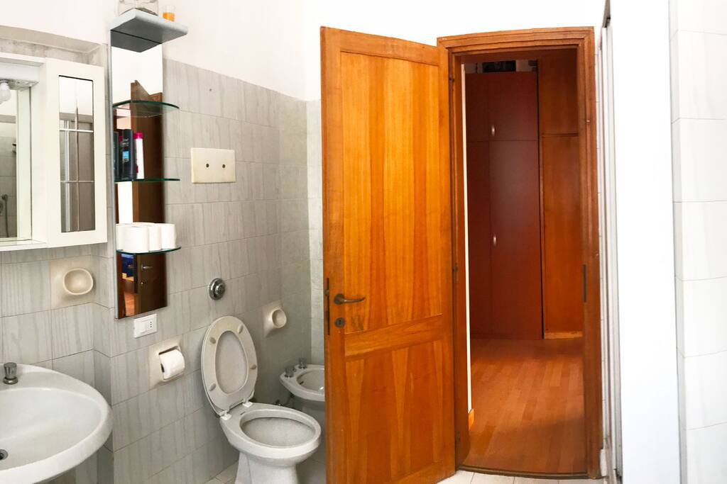 Bathroom with comfy shower