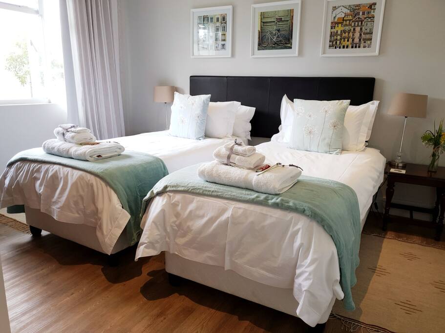 Bed can be separated into twin singles.