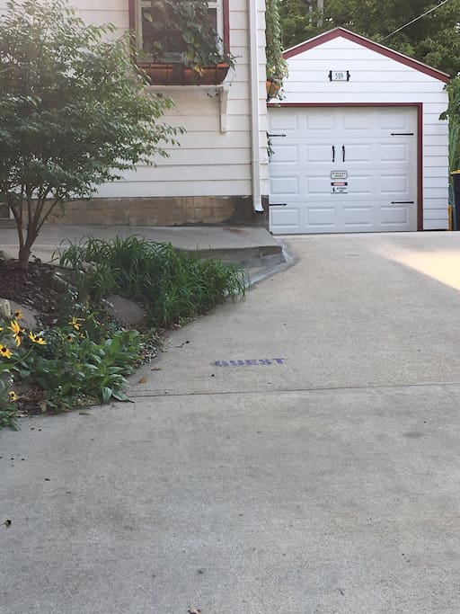 "Guest" parking spot on the driveway