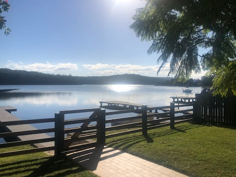Fantastic log cabin on Burrill Lake with own Jetty