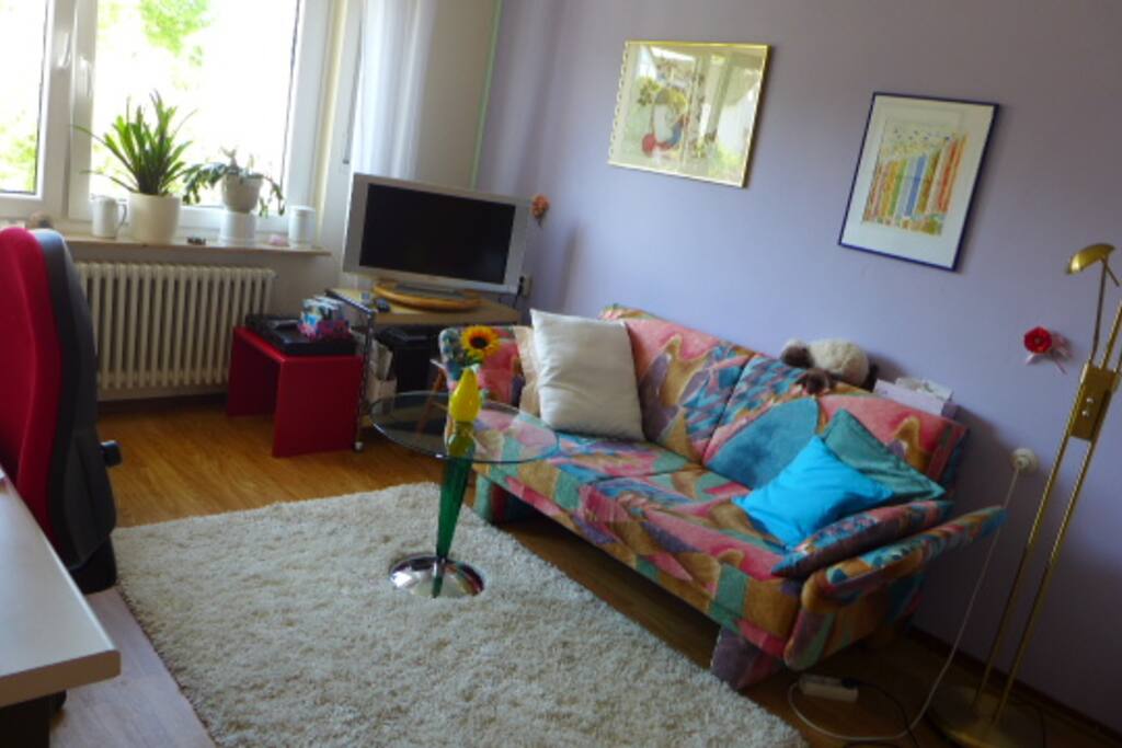 Wohnzimmer mit Schlafcouch