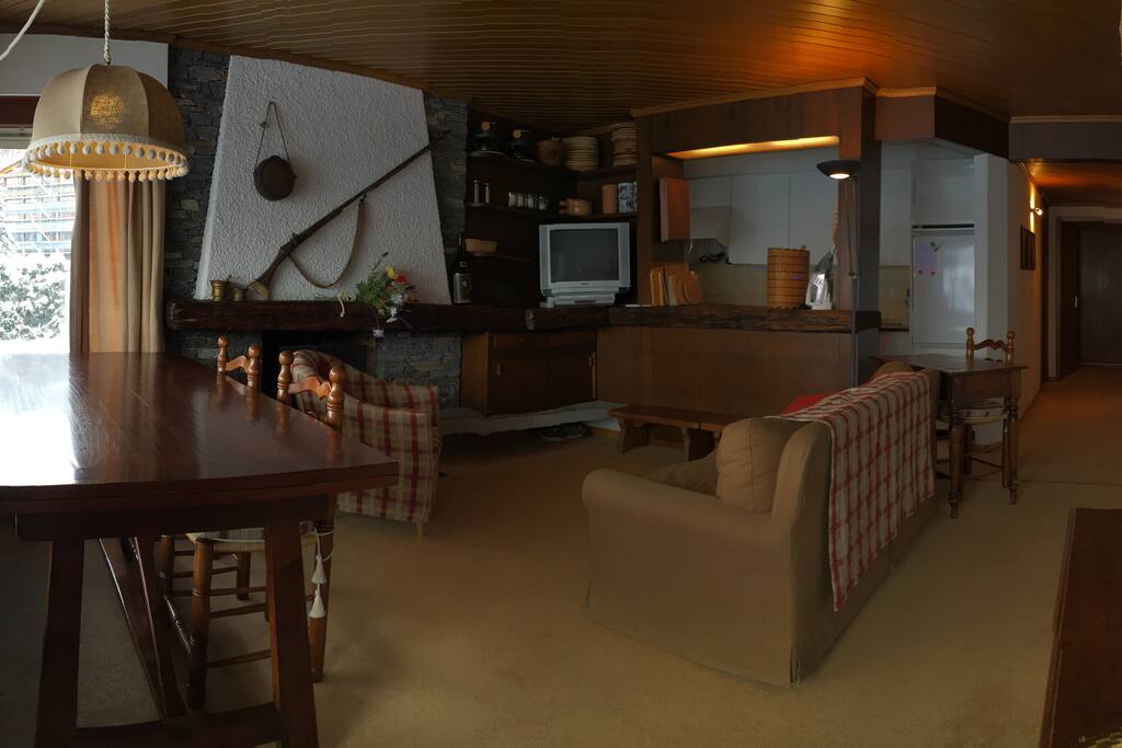 View of the living room and kitchen