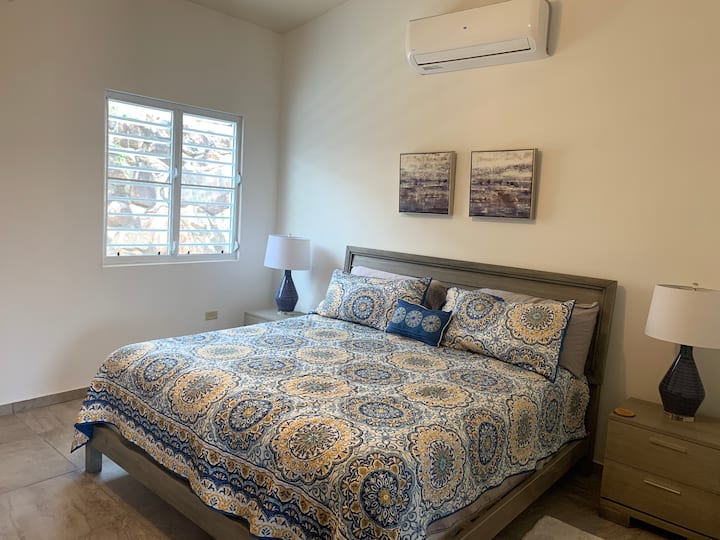 Primary suite #1 with king-size bed and attached bath