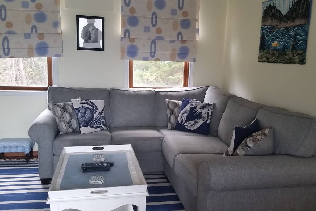 Watch TV in the downstairs 'den'.
