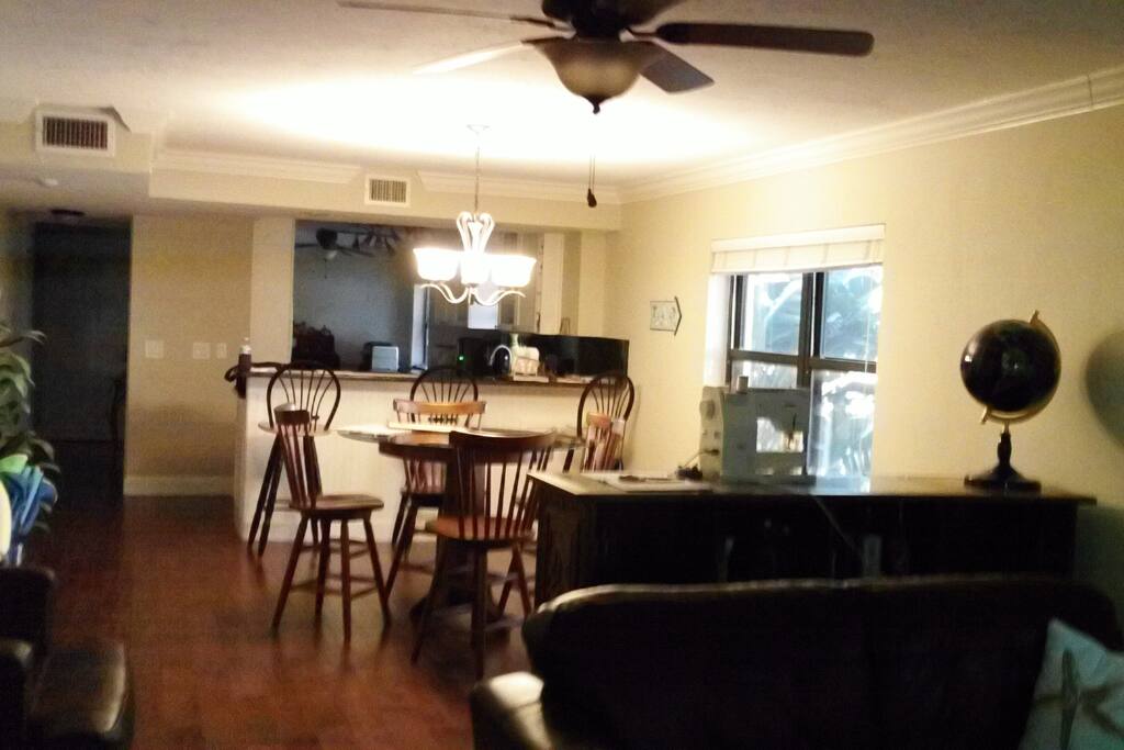 Looking forward from the living room