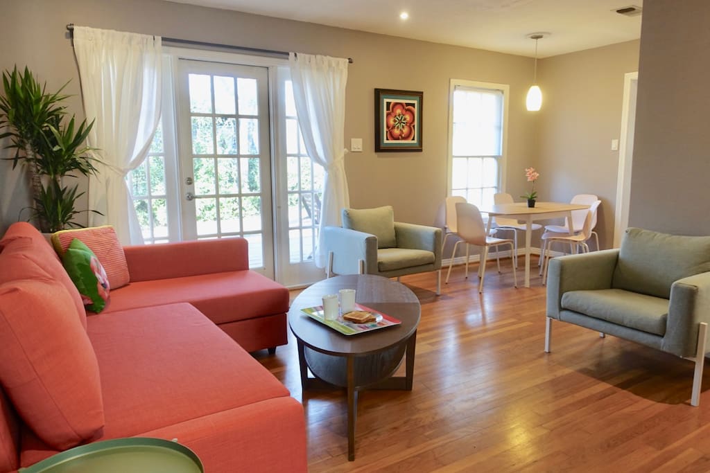 Comfortable living room, with sofa bed if needed