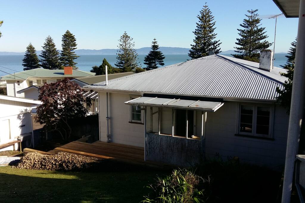 Two bedrooms upstairs house plus separate 1 bedroom downstairs apartment with kitchenette and toilet and shower. Can be rented separately or together.