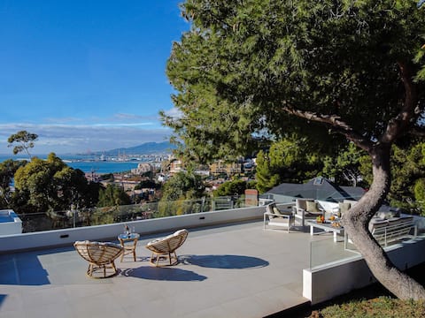 Views of Malaga Bay from a unique villa
