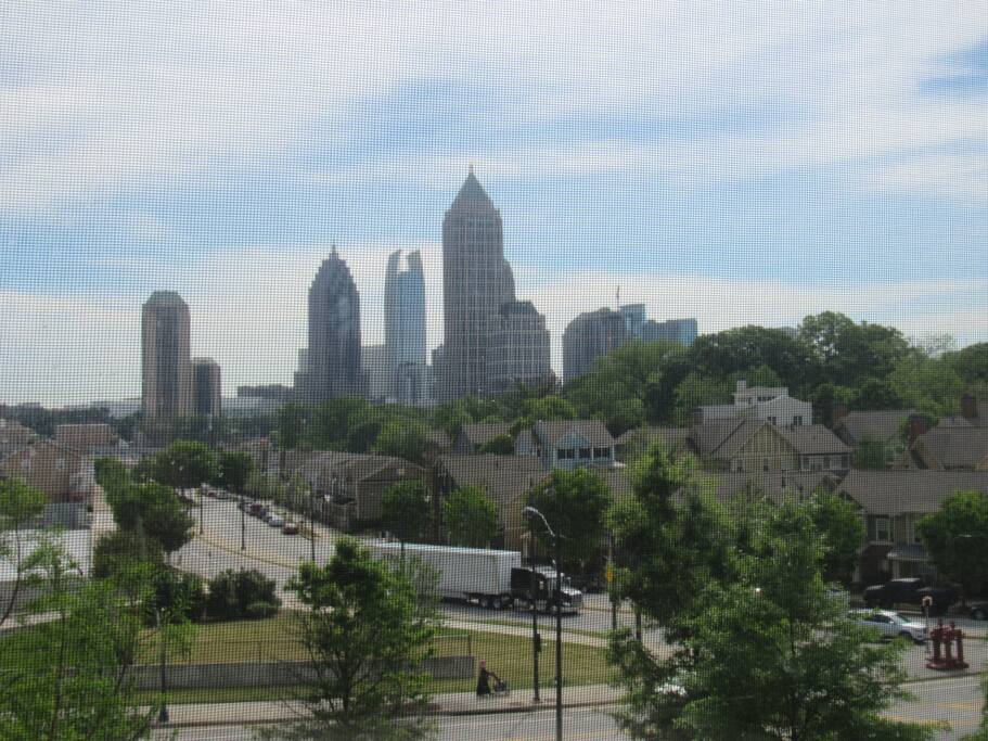 Looks out onto Atlanta skyline! Breathtaking view during the day and night!