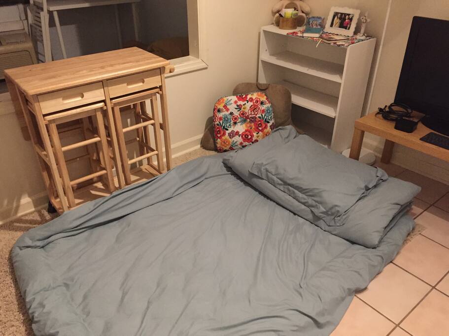 This is the living room with the floor mattress. :)
