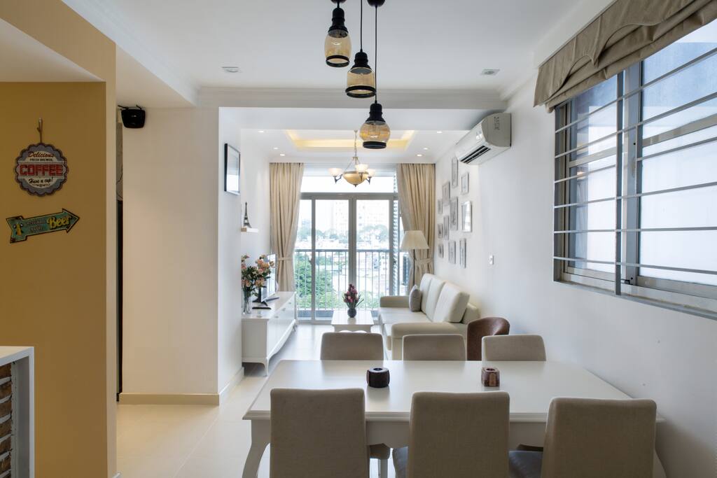 Living room with River view