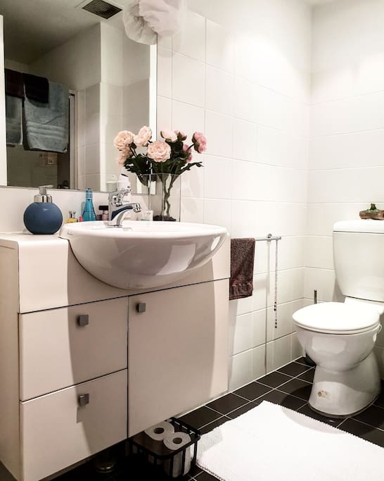Private guest bathroom. Complimentary fragrances, shampoo and conditioner. Double sized shower - lots of room.