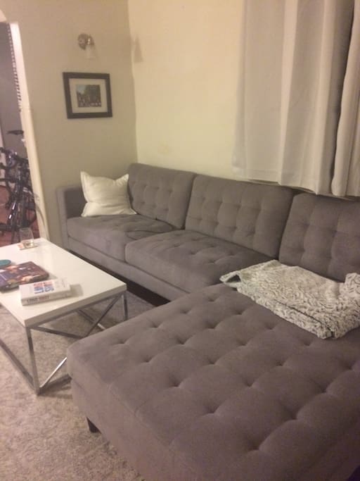 Living Room with spacious sectional sofa.