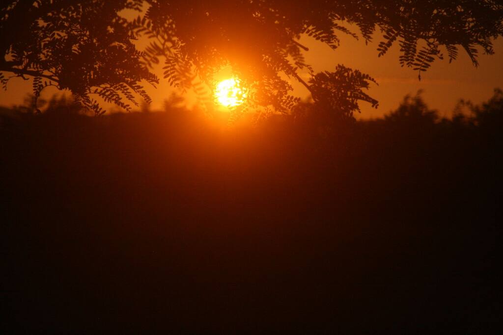 Beautiful sunsets are a regular occurrence. Best viewed from the field to the side of the caravan.