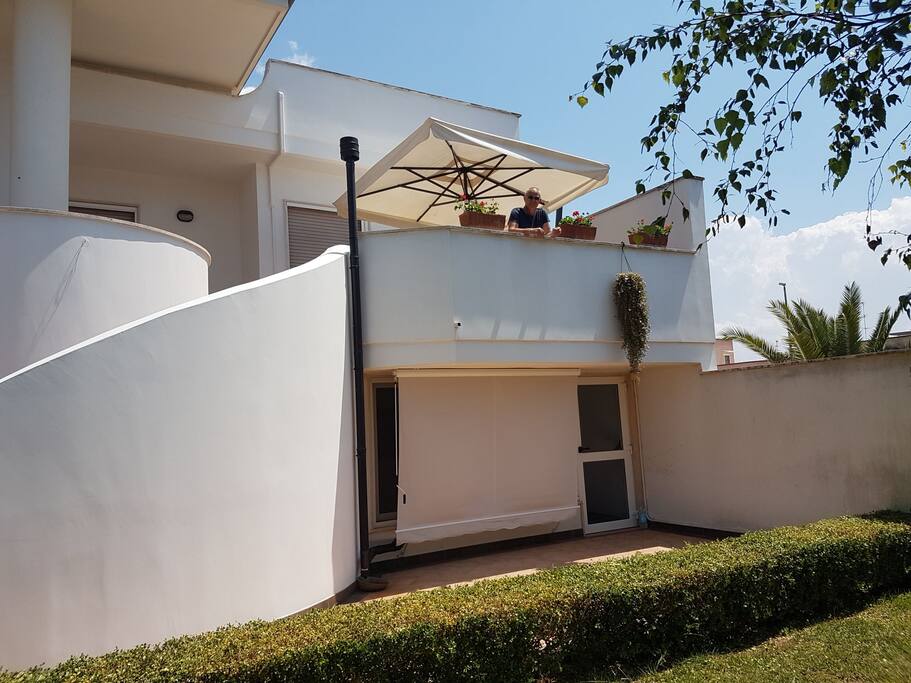 vista del giardino e della veranda privata