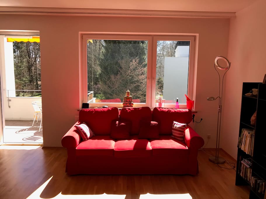 Cosy sofa bed close to terrace
