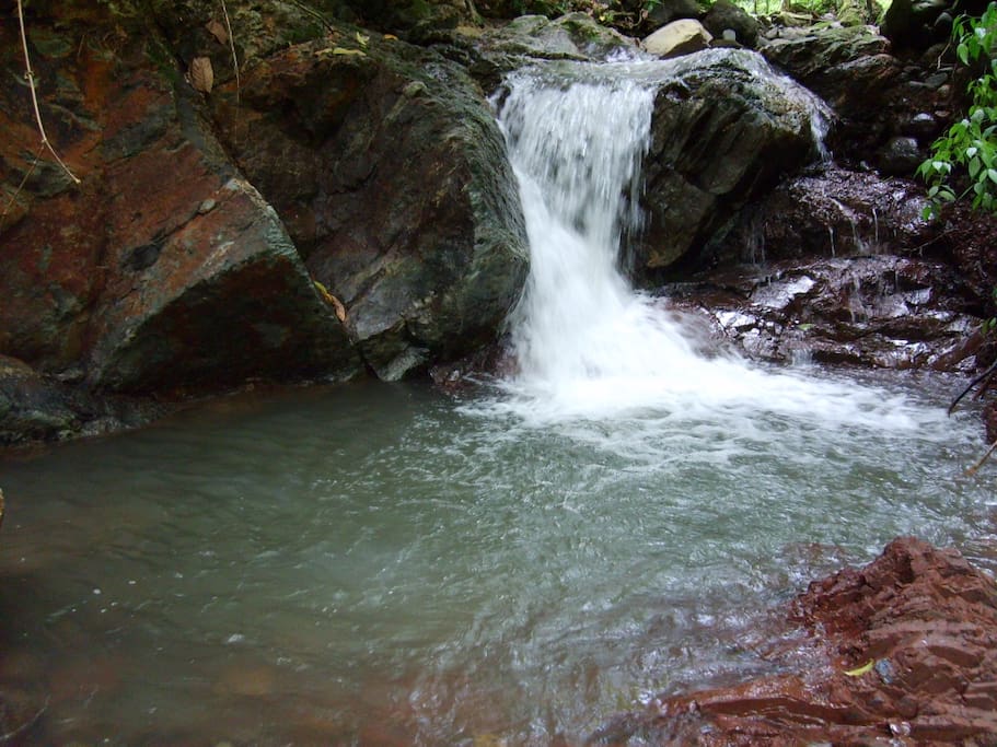Río ubicado detrás de las cabañas