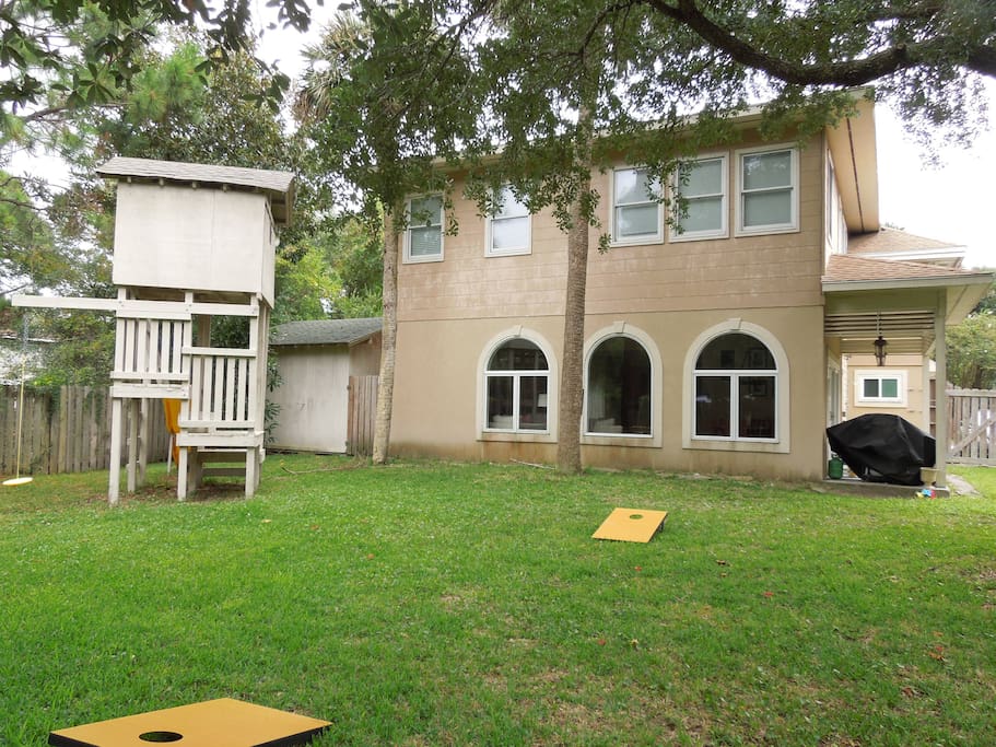Large Backyard with Play Set