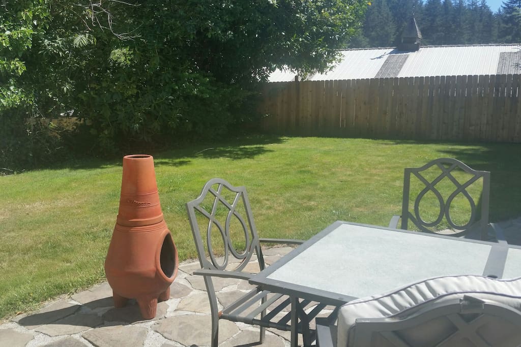 Patio and backyard