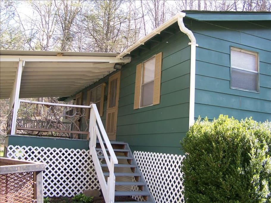 Covered porch with swing