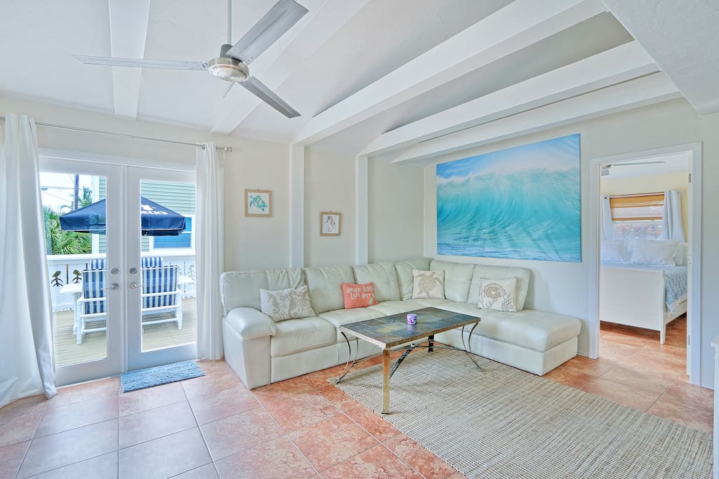 Living room with open kitchen